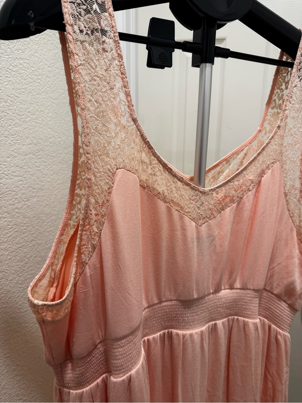 💗 Torrid | Blush Pink High-Low Lace Trim Dress - Picture 3 of 5